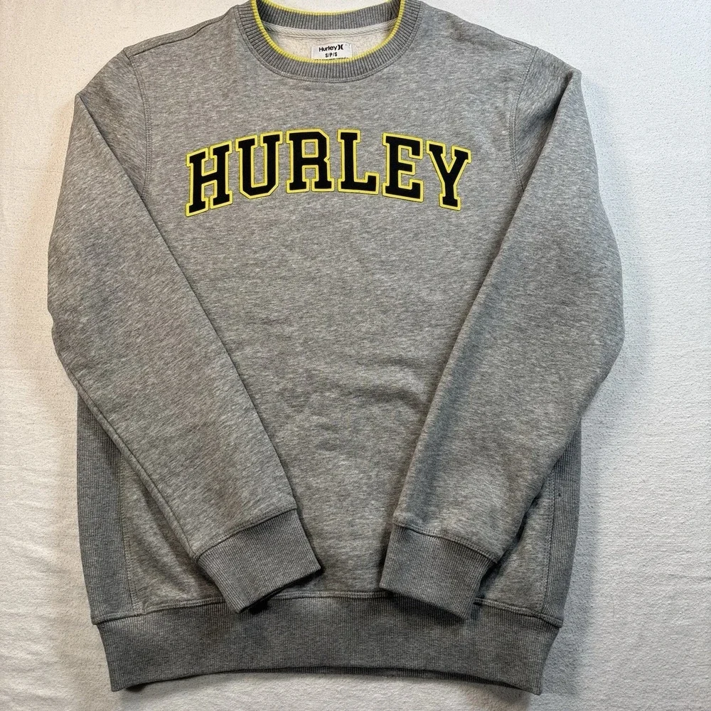 Hurley Long Sleeve Sweatshirt Mens Size Small Gray Crew Neck